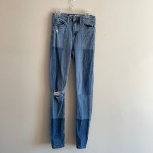 Idyllwind Miranda Lambert patchwork denim skinny jeans distressed size 2